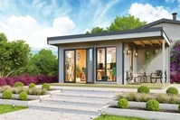 Lasita Maja 41333, Lasita Maja Gartenhaus Domeo inkl. Boden - Fichtenholz - lichtgrau