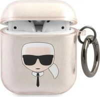 Karl Lagerfeld KLA2UKHGD, Karl Lagerfeld AirPods 1 / 2 H&uuml;lle Case Cover Glitter