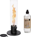H&ouml;fats 00041, H&ouml;fats Spin 90 Schwarz - Tischfeuer + 6x Ethanol SET