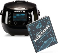 Reishunger Digitaler Reiskocher (1,5l) + Reiskocher Kochbuch | Schwarz