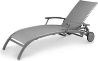 Barths Outdoor Sonnenliege 2er Set ?Larino? Anthrazit mit Rollen wetterfest
