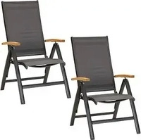 Barths Outdoor Klappstuhl ?Paros? Anthrazit & Sand Aluminium & Textilene wetterfest