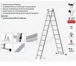 Hymer Mehrzweckleiter, zweiteilig 2x6 Sprossen, L&auml;nge 1,72-2,84 m