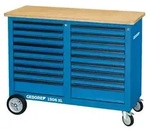 GEDORE 1506 XL 2810 Rollwerkbank 1,25 m breit mit 2x 9 Schubladen