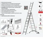 Hymer Mehrzweckleiter, dreiteilig mit Smart-Base&reg; 3x10 Sprossen, L&auml;nge 2,99-6,62 m