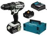 Makita DHP482RFWJ Akku-Schlagbohrschrauber 18V Li-Ion Sonderedition wei&szlig;