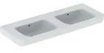 Geberit Renova Plan Doppelwaschtisch 130x48cm o. Hl., m. &Uuml;l., wei&szlig;