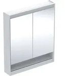 Geberit ONE Spiegelschrank mit Ni/Comf.Light 2 T&uuml;ren, AP-Mont., 75x90x15cm, wei&szlig;