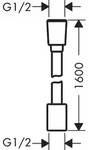 Hansgrohe Textilbrauseschlauch Designflex 1600mm chrom