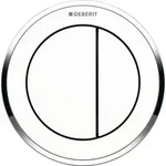 Geberit Typ 10 Fernbet&auml;tigung, rund, pmeum. 2-M-Sp., M&ouml;beldr&uuml;cker, wei&szlig; glzd /