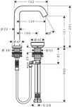 Hansgrohe 2-Loch WTM Tecturis S 150 mit unverschl.Ablaufgarnitur chrom