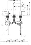 Hansgrohe 3-Loch WTA 150 Tecturis S mit Push-Open Ablaufgarnitur chrom