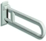 HEWI St&uuml;tzklappgriff drehb. Ser 801, L:850mm, Stahlkern reinwei&szlig;