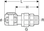 Geberit FlowFit &Uuml;bergangsverschraubung mit AG SiBr d40-R1 1/2