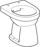 Geberit Renova Stand-WC Flachsp&uuml;ler Abg. vertikal, Rimfree, wei&szlig;