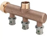 Viega Verteiler mit SC Sanfix P 2126.07 in 16mm x G3/4 - 3fach Rotguss
