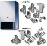 Wolf Paket Heizwerttherme CGU-2K-18 Erdgas LL, RM-2, Anschluss-Set Unterput