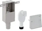 Geberit UP-Geruchsverschluss mit Anschluss Wandeinbaukasten u. Abdeckplatte d50-...