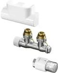 OVENTROP-Anschluss-Set f&uuml;r Badheizk&ouml;rper Multiblock T/Uni SH", Eck, verchromt"