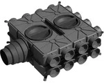 Wolf Luftverteiler DN125-180 24 Stutzen DN75 mit 12 Verschlusskappen