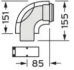 Vaillant Revisionsbogen 90 Grad turboTEC konzentr. Alu, 60/100mm, m....