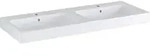 Geberit iCon Doppelwaschtisch, 120x48,5cm m. Hl., m. &Uuml;l., wei&szlig;