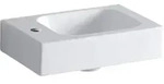 Geberit iCon Handwaschbecken, 38x28cm Hahnloch links, o. &Uuml;l., wei&szlig;, KeraTect