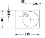 DU Design Classics Becken Scola 615 mm m.&Uuml;L,m.HLB,HL-Vst.,Becken re.,wei&szlig;