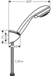 Hansgrohe Brausenset Crometta 85 Vario/Porter chrom mit Brausenschlauch 1250mm