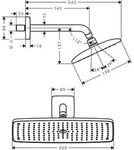 Hansgrohe Kopfbrause Raindance E 360 Air 1jet 360mmx190mm mit Brausearm 240mm ch...