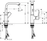 Hansgrohe Waschtischmischer 230 Metris Schwenkauslauf chrom push-open
