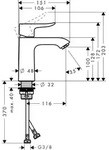 Hansgrohe Waschtischmischer 110 Metris ohne Ablaufgarnitur chrom