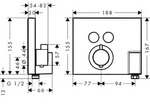 Hansgrohe Thermostat Unterputz ShowerSelect FS 2 Verbraucher chrom m.Fixfit u.P...