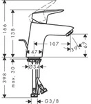 Hansgrohe Waschtischmischer 70 Logis chrom mit Metall-Ablauf