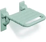 HEWI Klappsitz m.Gabelgelenk Ser 801, B:378 mm, H:259 mm, T:408 mm reinwei&szlig;
