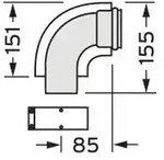 Vaillant Bogen 90 Grad turboTEC Luft-/Abgasf&uuml;hrung, Alu, 60/100 mm