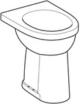 Geberit Renova Comfort Stand-WC Flachsp&uuml;ler erh&ouml;ht, Abgang vertikal, wei&szlig;