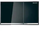 Geberit Omega60 BetPl., f&uuml;r 2-Mengen-Sp. Square, schwarz verspiegelt/hgl.verchr.