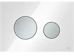TECEloop WC-Bet&auml;tigungsplatte Zweimengen Glas wei&szlig; glzd. Tasten Chrom matt