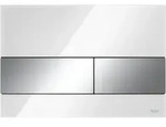 TECEsquare Bet&auml;tigungsplatte Zweimengen, Glas wei&szlig; gl&auml;nzend, Tasten Ch. gl&auml;nzend