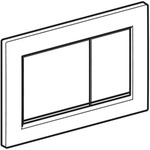 Geberit Omega20 Bet&auml;tigungsplatte, eckig 2-M-Sp., wei&szlig; gl&auml;nzend / goldfarben