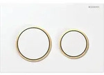 Geberit Omega20 BetPl., f&uuml;r 2-Mengen-Sp. Round, wei&szlig; / vergoldet