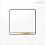 Geberit Typ 20 UR-Strg., eckig, pneum Sp-Ausl wei&szlig; gl&auml;nzend / goldfarben