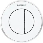 Geberit Typ 10 Fernbet&auml;tigung, rund, pmeum. 2-M-Sp., UP-Dr&uuml;cker, wei&szlig; glzd /chrg