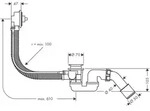 Hansgrohe Wannenab-u.&Uuml;berlaufgarnitur Flexaplus Grundset m.flex.&Uuml;berlaufschlauch