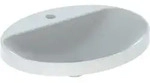 Geberit VariForm Einbauwaschtisch, oval mit HLB, 60x48cm, o. &Uuml;l., wei&szlig; gl