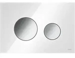 TECEloop WC-Bet&auml;tigungsplatte Zweimengen Glas wei&szlig; glzd. Tasten Chrom glzd.