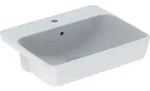 Geberit VariForm Halbeinbauwaschtisch, quadr. 55x45cm, m. Hl, m. &Uuml;l., wei&szlig;