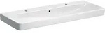 Geberit Smyle Waschtisch, eckig, 120x48cm zwei Hl., m. &Uuml;l., wei&szlig;