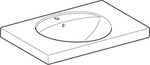 Geberit Preciosa Waschtisch mit Ablagefl&auml;che 80x55cm, m. Hl., m. &Uuml;l., wei&szlig;